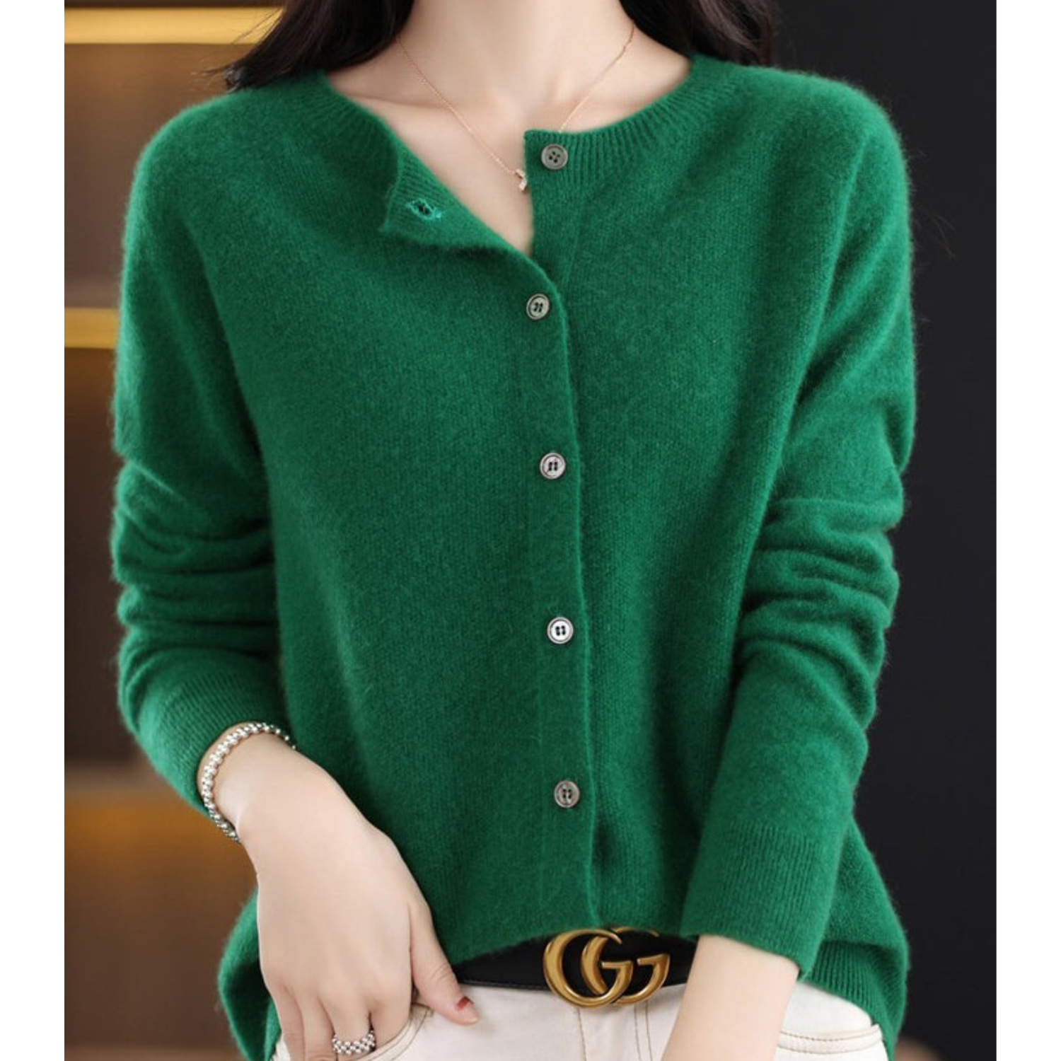 Drune Dames Ronde Hals Cardigan Trui