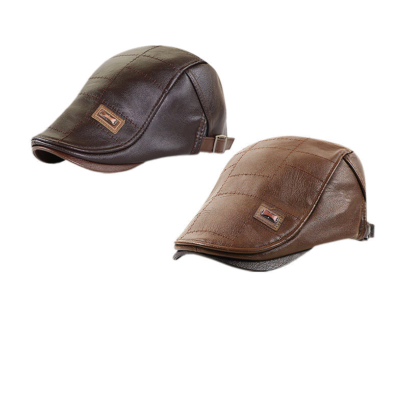 ElderLux Pluche Leren Baret | Gezellige elegantie voor een warme winterervaring