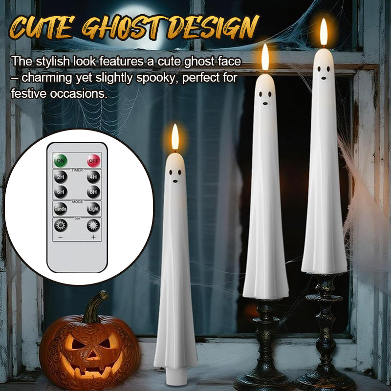SpookGlow Spooklicht | Afstandsbediend 3D-kaars met vlam