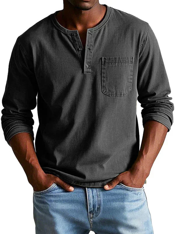 Philipp | Heren Casual Langarm Henley Shirt