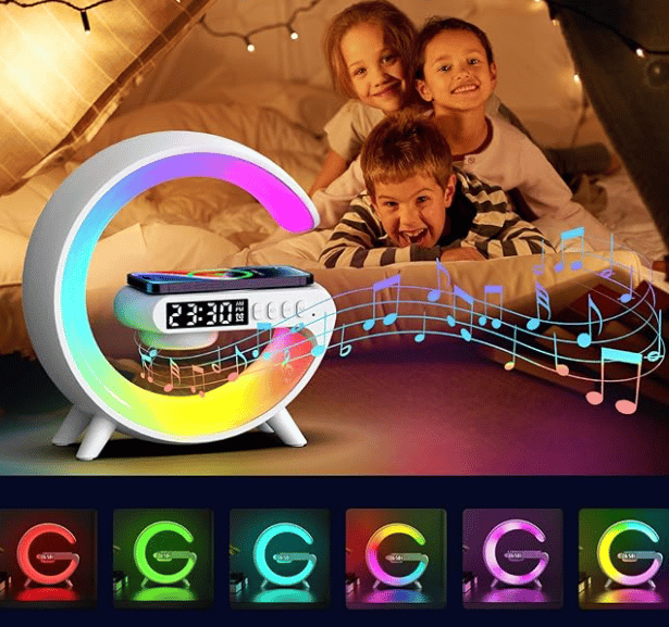 LuxAura Luxe Bluetooth Speaker | Draadloze speaker met sfeerverlichting en klokfunctie