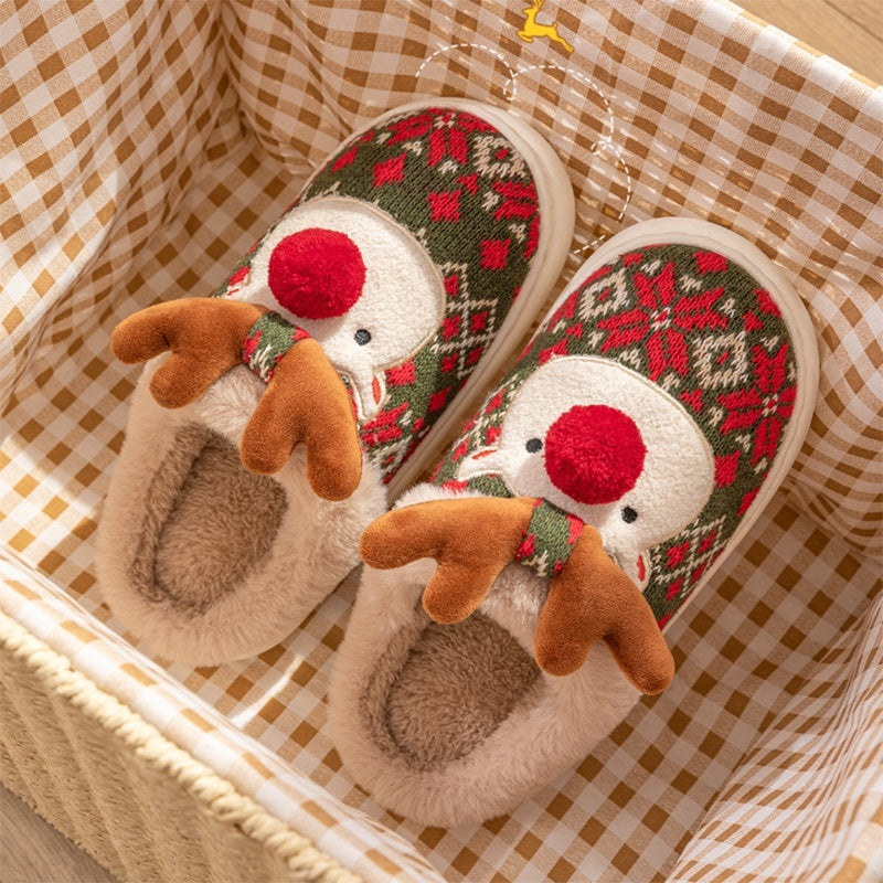 Kerstpantoffels met Geborduurde Stof