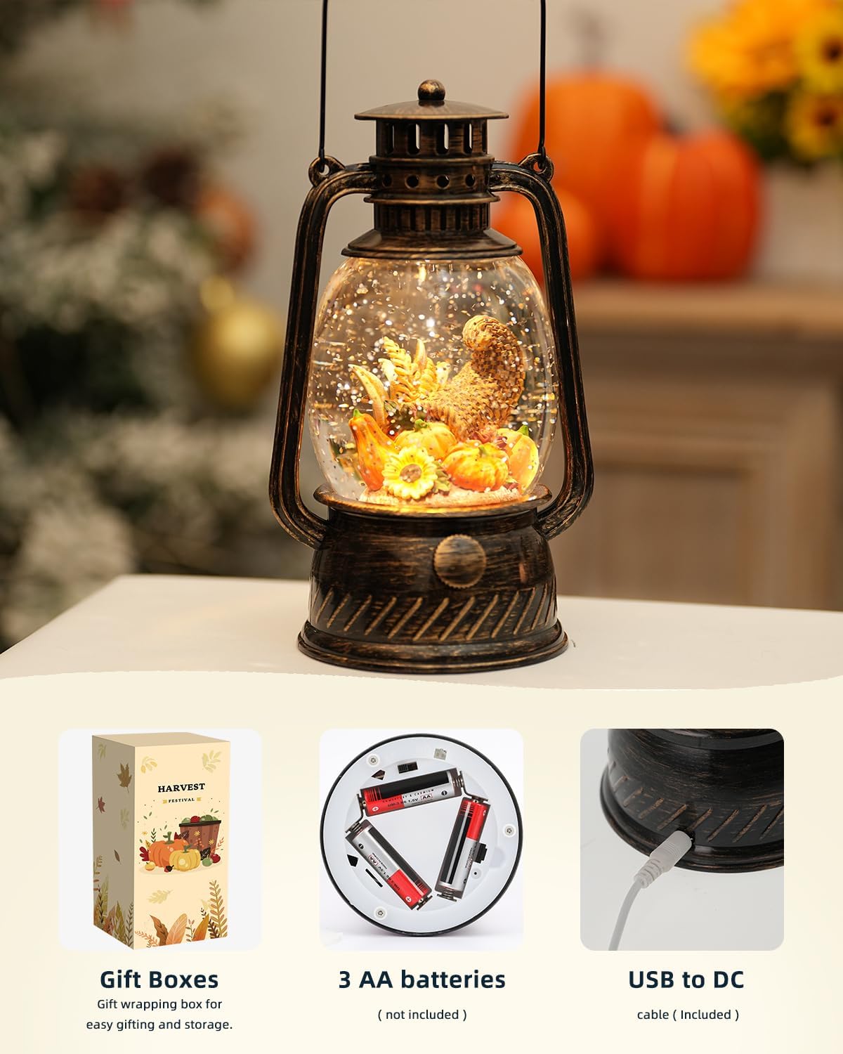 LED Pompoenlamp voor Herfstdecoratie – Warm Licht met 6-uurs Timer
