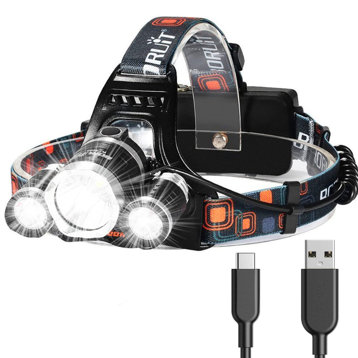 HQDZ-TD Oplaadbare LED Hoofdlamp – Waterdicht met Verstelbare Lichtbundel