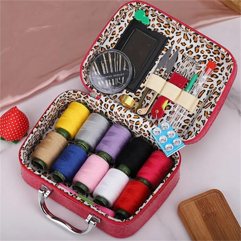 CraftVault Draagbare Naaikit in Faux Leren Tas