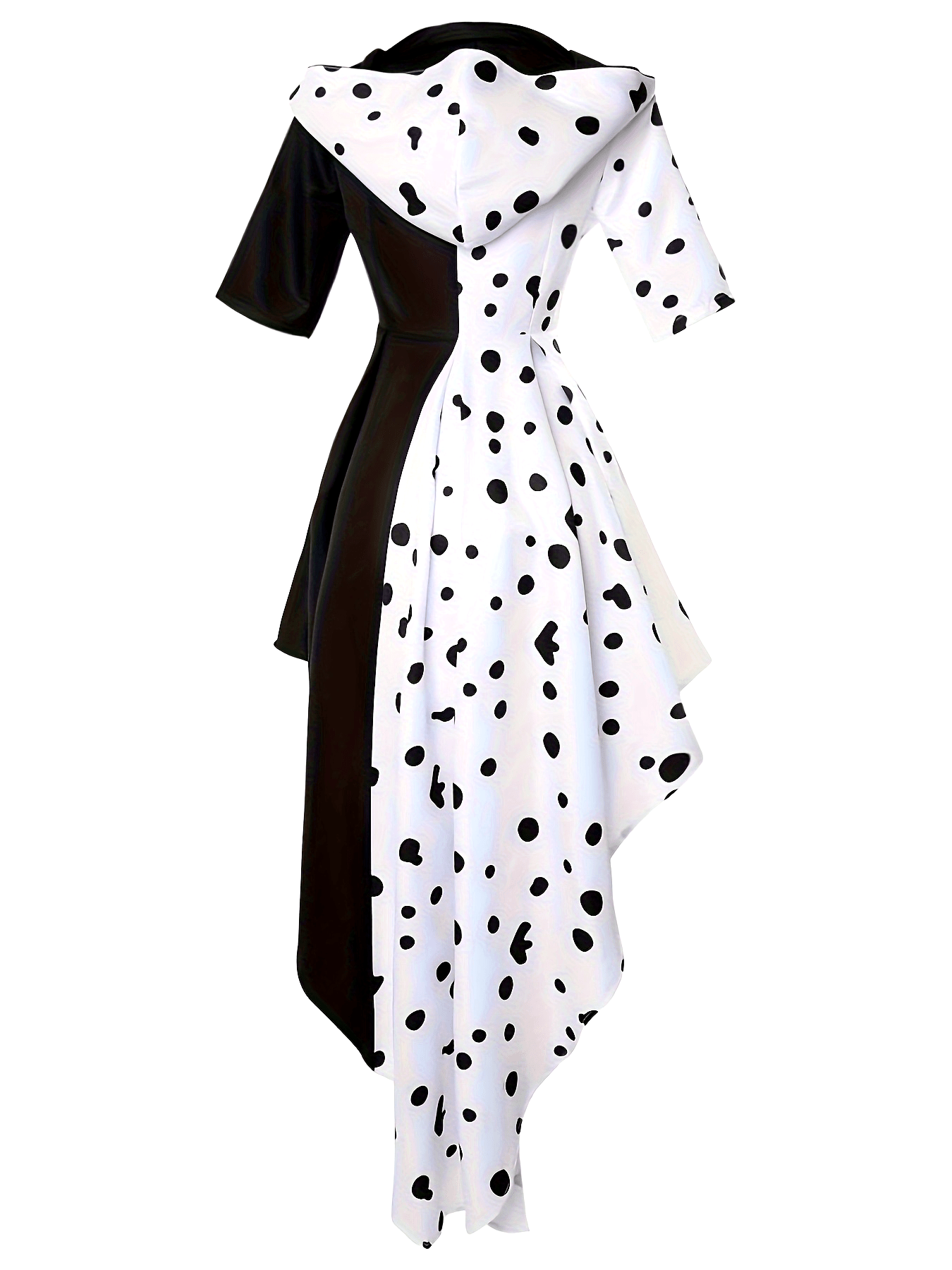 Dames Hooded Dalmatiër Halloween Film Kostuum Jurk | Asymmetrisch Hoog Laag
