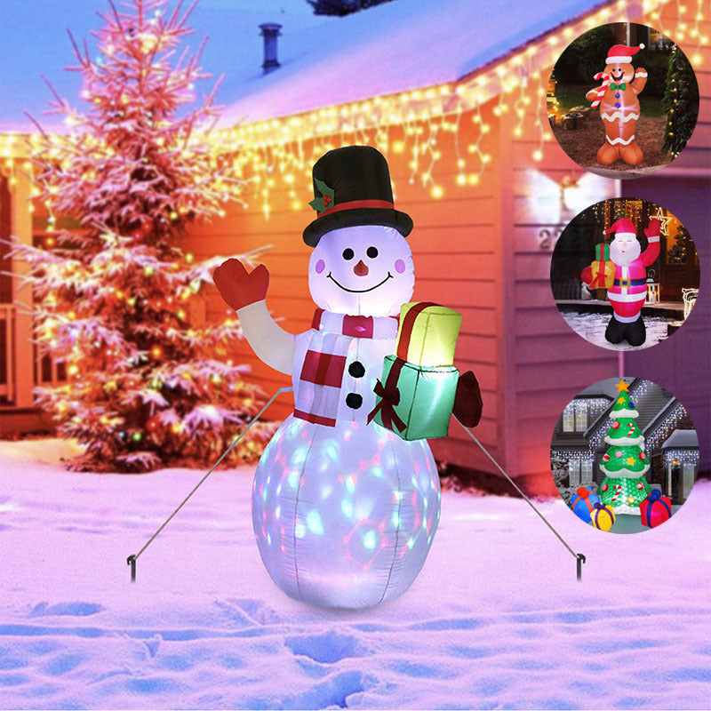 Opblaasbare LED Kerstdecoratie – Verlichte Sneeuwpop voor Buiten