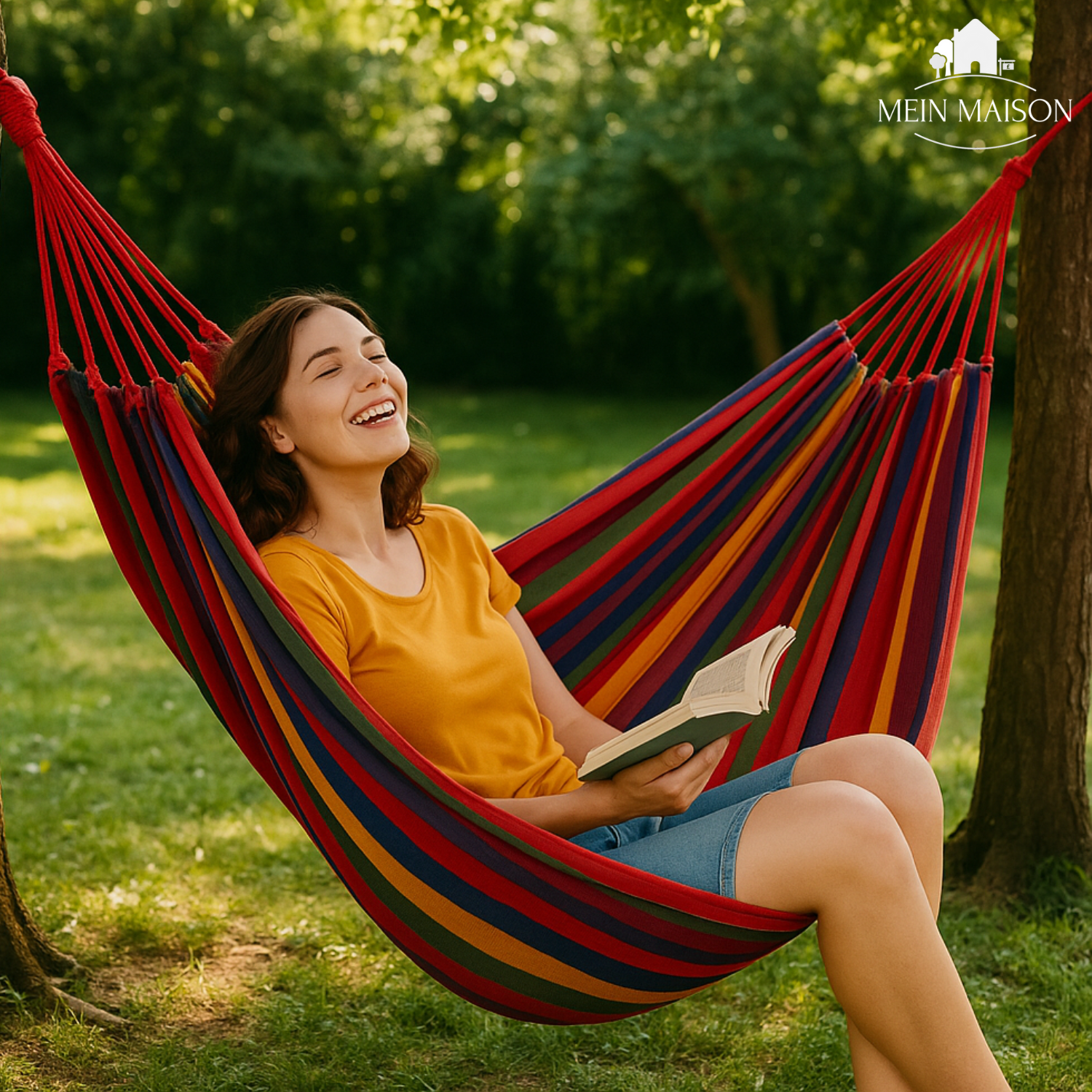 RelaxoLounge Hangmat Van Duurzaam Canvas Met Antislipontwerp, Draagvermogen 200 kg