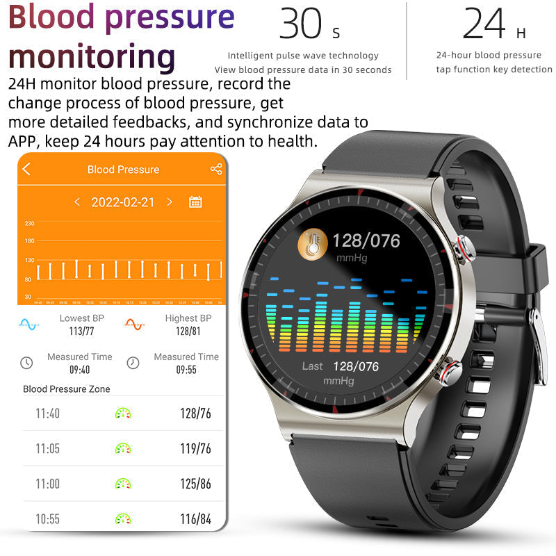 Medische EKG-Smartwatch | CFDA-gecertificeerd | 512Hz Hoogprecisie Biosensor | SpO2- & Hartslagmonitoring | AI-gebaseerde Ademhalingsanalyse | IP67 Waterdicht