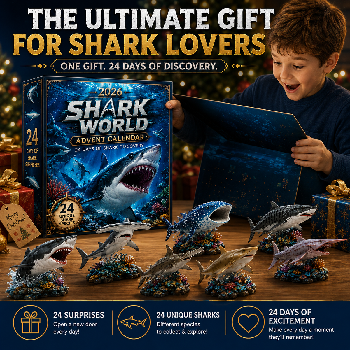 🔥50% Korting Alleen Vandaag-🦈 2026 Haai Wereld Adventskalender