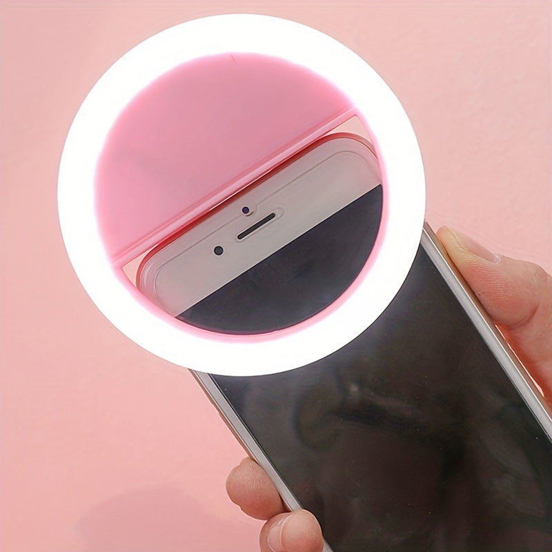 LED Selfie Ringlamp met Oplaadbare Batterij – Perfecte Cirkelverlichting voor Make-up en Fotografie, Compatibel met Telefoons en Computers