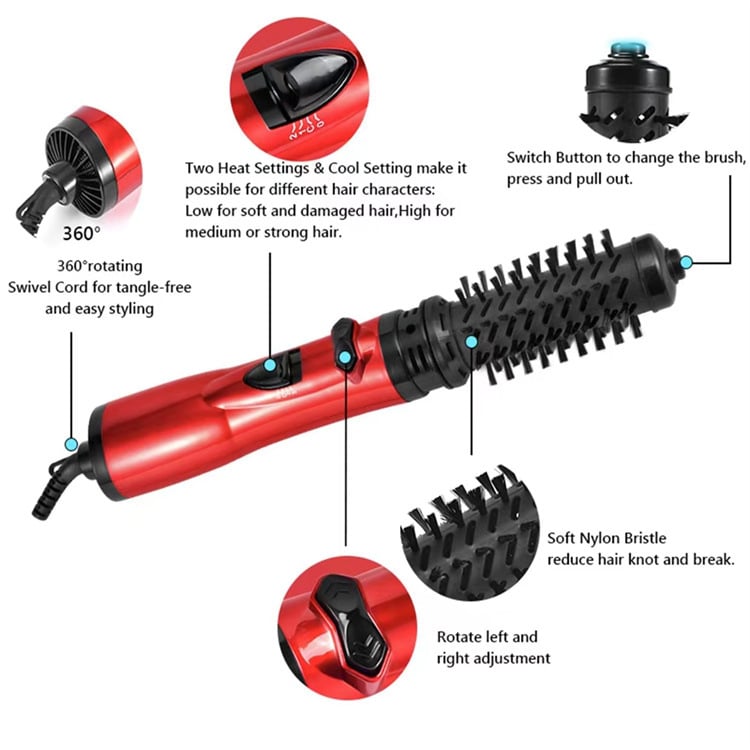 3-in-1 Rotating Hot Air Hairstyler and Hairdryer