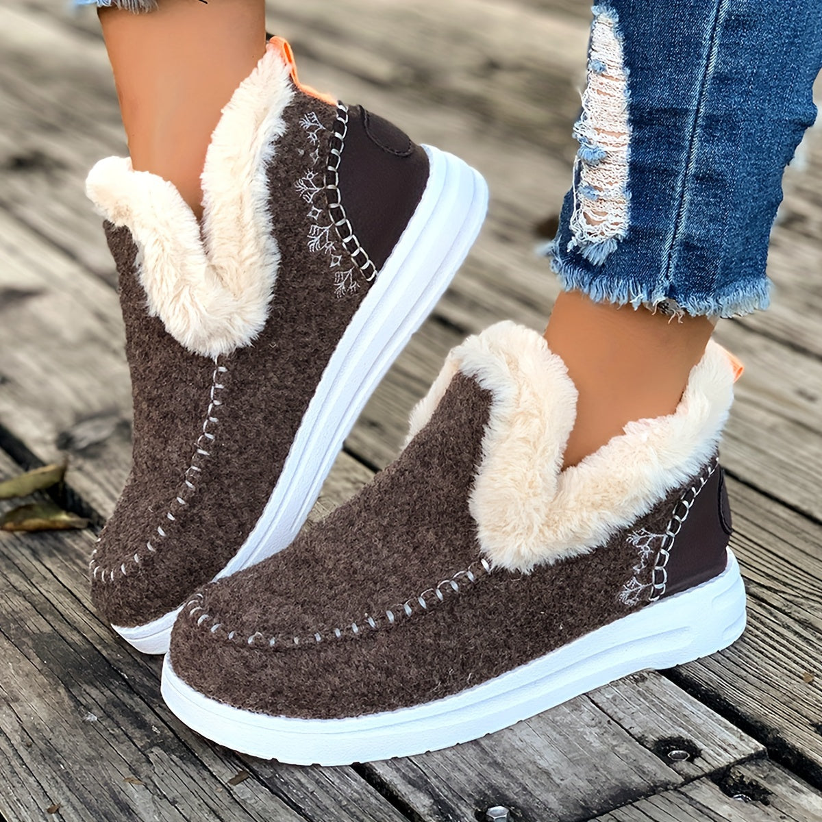 PlucheWarm Dameshuisschoenen – Antislip en Superzachte Wintervoering