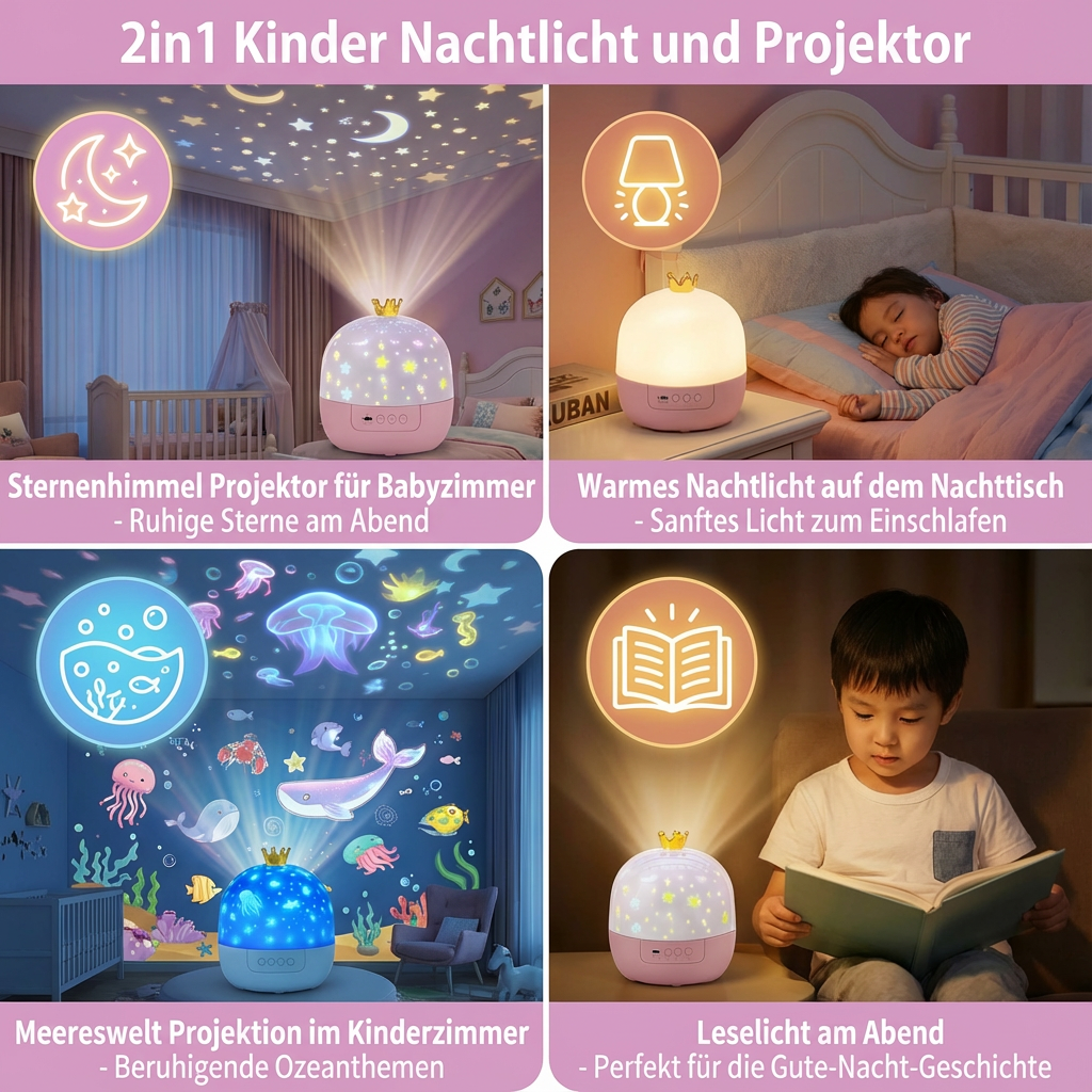 2-in-1 Kinder Nachtlampje en Projector
