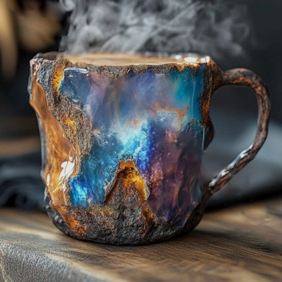 Handgemaakte Koffiemokken van Mineraalkristal, Geïsoleerd, Magnetronbestendig, 350-450 ml