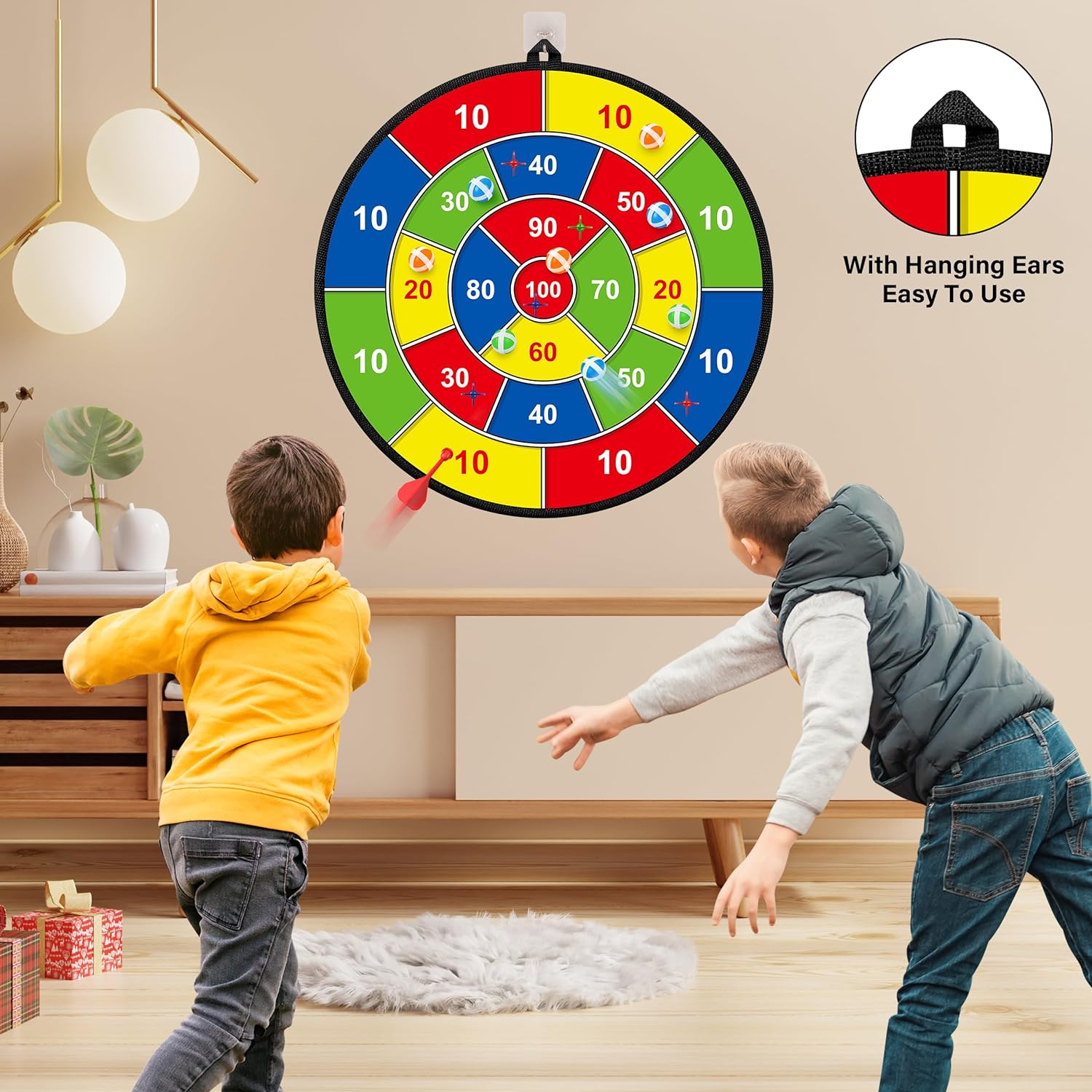 Groot dubbelzijdig dartbord voor kinderen – Spelen, leren en ontspannen