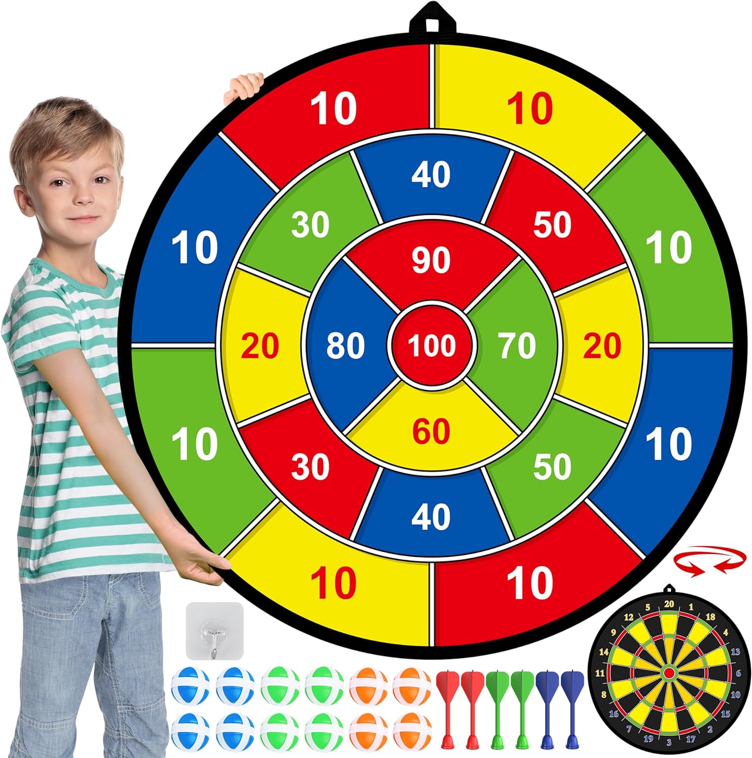 Groot dubbelzijdig dartbord voor kinderen – Spelen, leren en ontspannen
