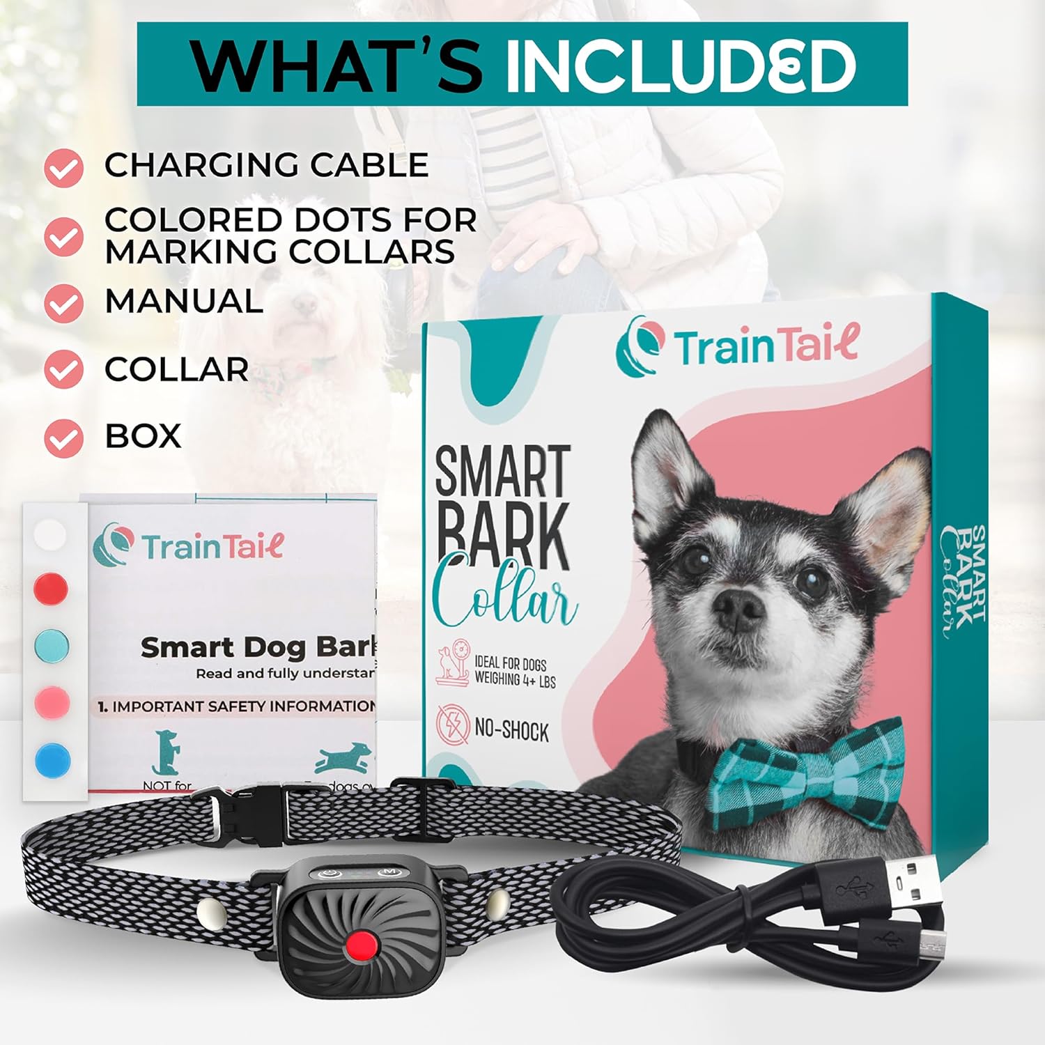 BelloSilent Anti-blafband voor kleine honden | Met geluid en trilling | IP87 Waterdicht | Verstelbaar en zacht in training