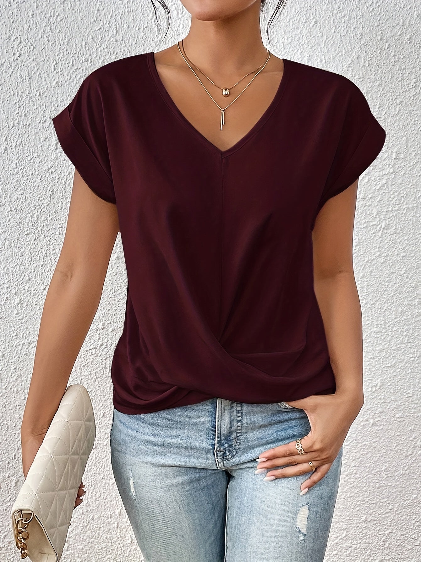 Cleo | Comfortabele T-shirt met sweetheart-halslijn voor dagelijks gebruik