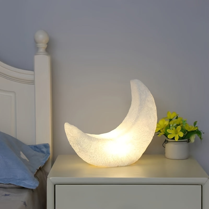 Halvemaan Nachtlamp in Art Deco Stijl – Batterijgevoed met Schakelaar