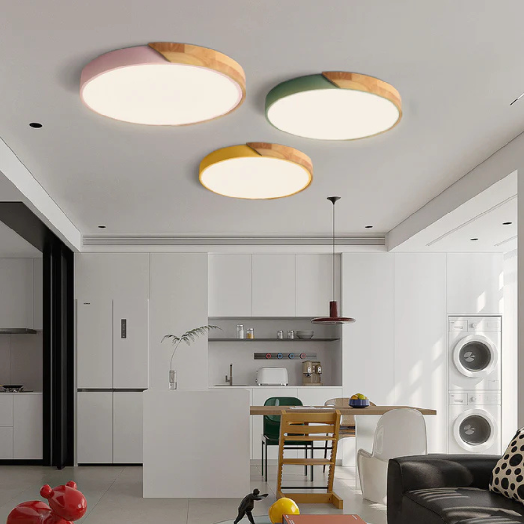 Delos - Scandinavische Houten LED Plafondlamp