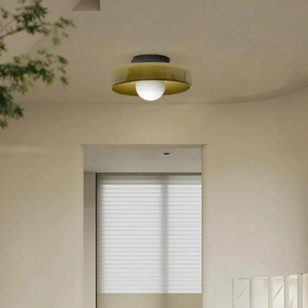Nordic Glass Olive Disc Wand- & Deckenleuchte LED 1-Licht