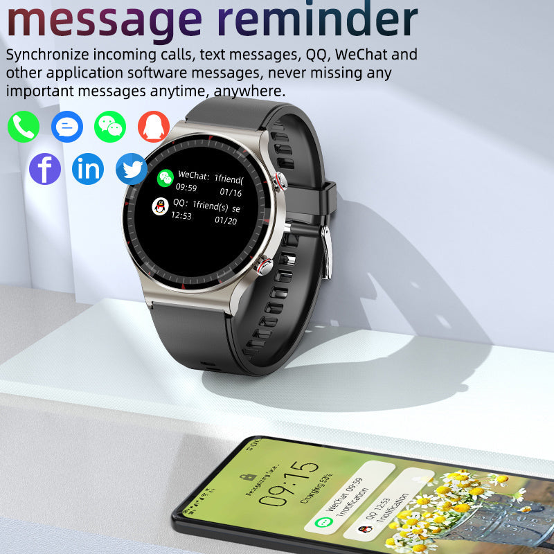 Medische EKG-Smartwatch | CFDA-gecertificeerd | 512Hz Hoogprecisie Biosensor | SpO2- & Hartslagmonitoring | AI-gebaseerde Ademhalingsanalyse | IP67 Waterdicht