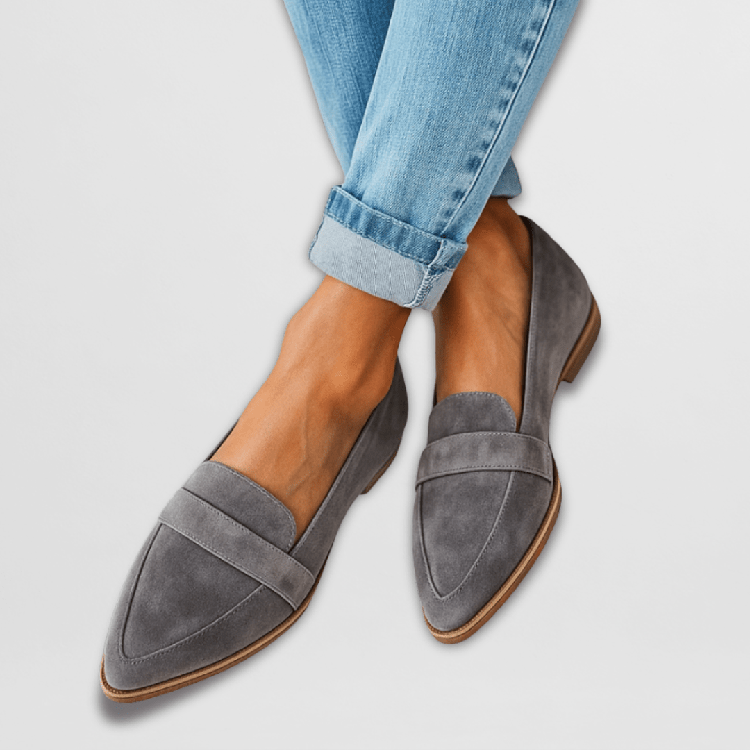 Magdalena | Dames Lente Puntige Suède Loafers