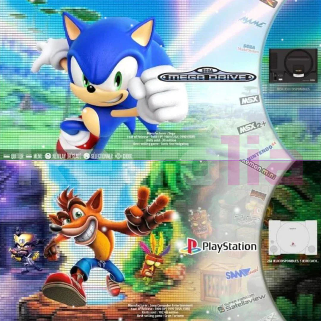 PixelDrive 64gb: Origineel met 2 Controllers - Meer dan 20.000 Spellen van Mario tot Pokémon