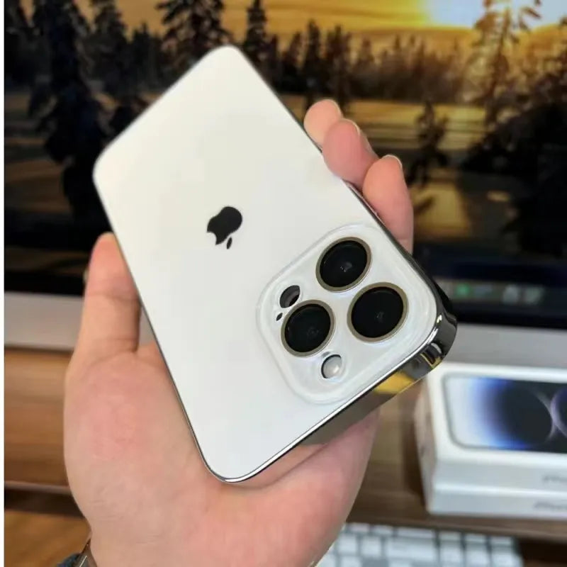 Elico Gelakt Mat Acryl Gehärtigd Glas iPhone Beschermhoes