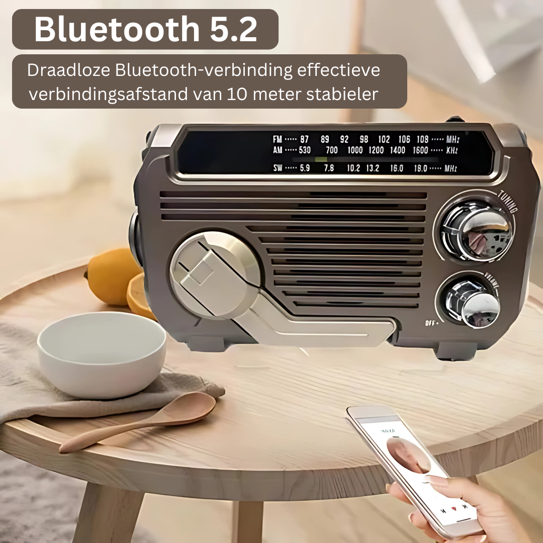 Serein | Noodradio met Powerbank – elegant ontwerp – hoog-fidelity geluid – oplaadbaar