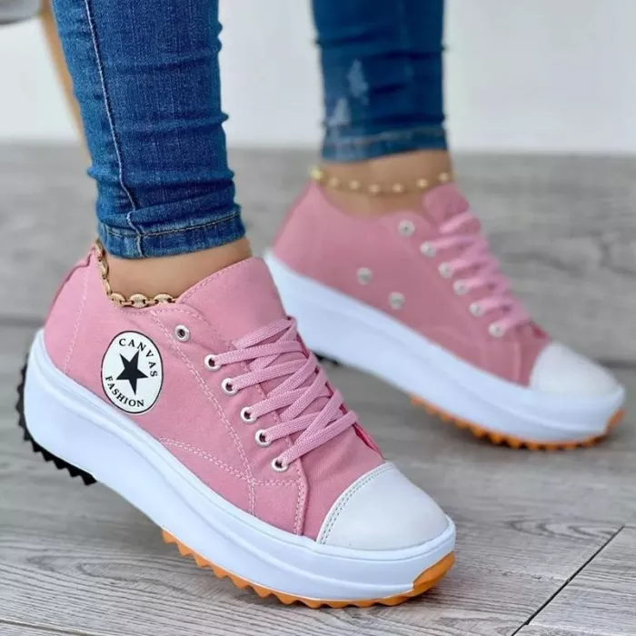 Drune Sneaker Dames dikke Zool Vetersluiting