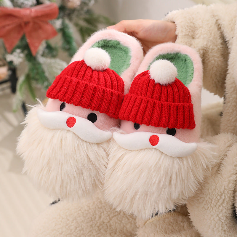Warme Kerst Huisschoenen met Kerstman Ontwerp