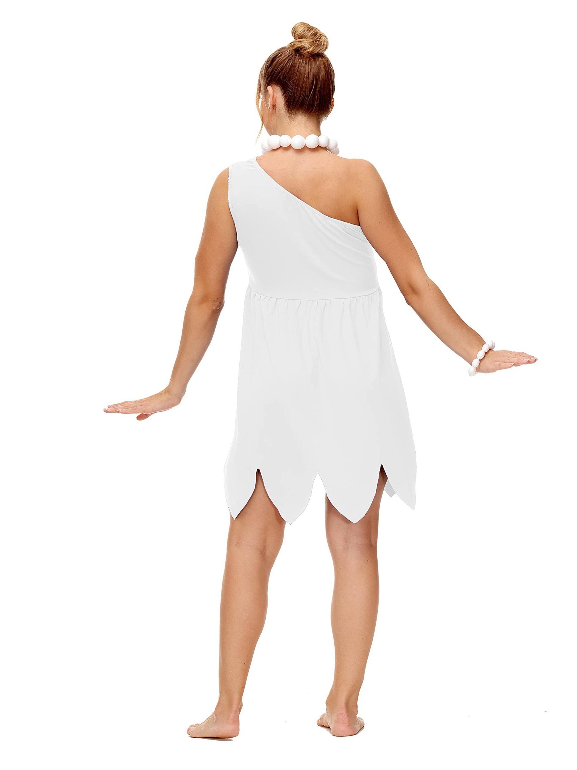 Dames Plus Size Eén Schouder Halloween Kostuum Jurk | Prehistorische Mini