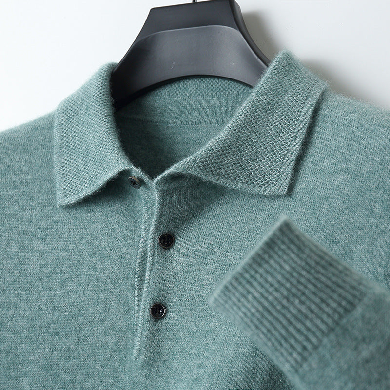 NordicLuxe Cashmere Merino Wol Polo Shirt, Stockholm Stijl