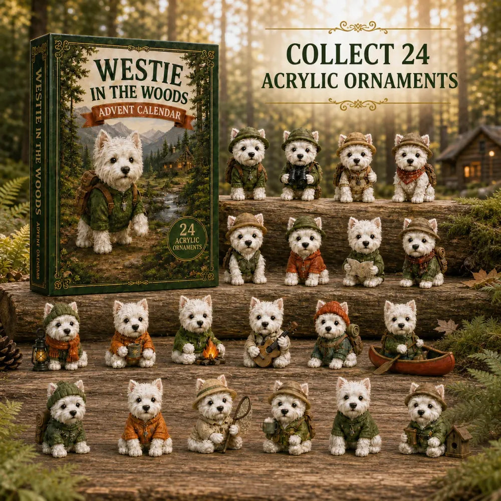 🐶2D Westie In The Woods Adventskalender 2026 - 24-Daagse Feestelijke Aftelling - Cadeau Voor Hondenliefhebbers