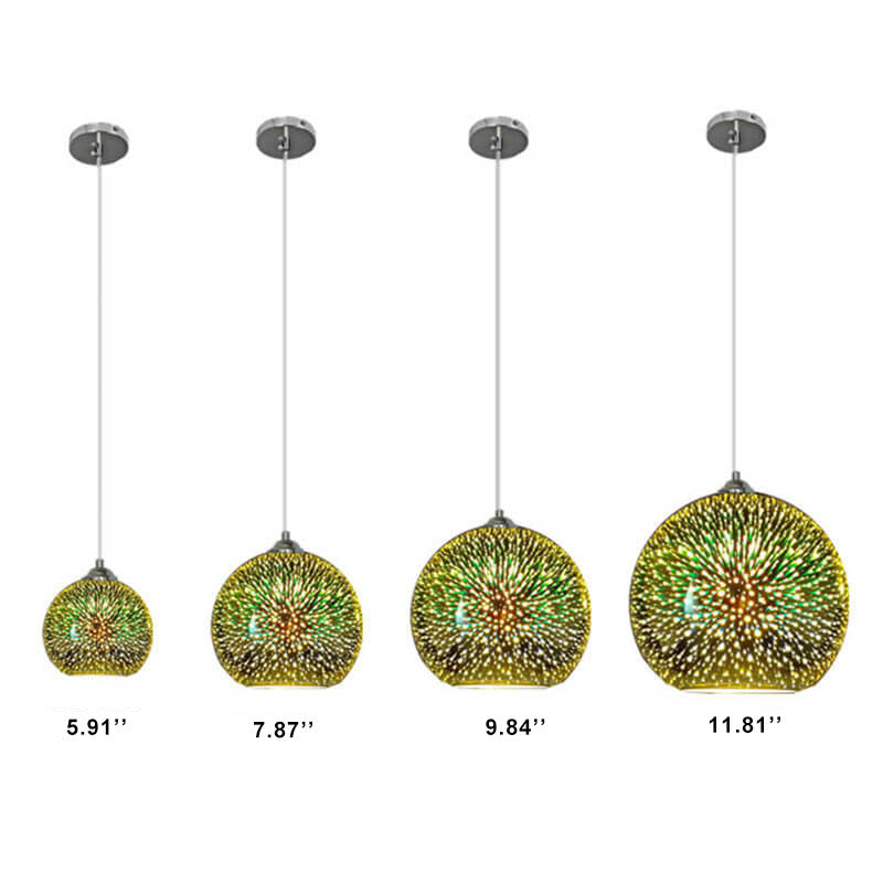 3D Vuurwerk Glas Hanglamp | Creatief Kleurglas Ontwerp