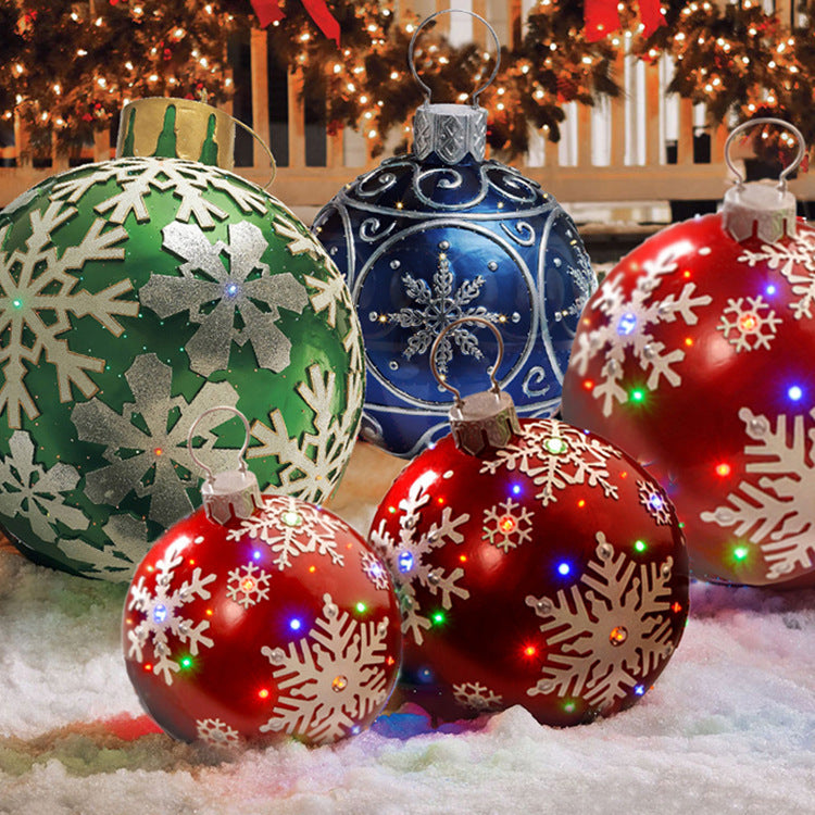 Opblaasbare Kerstbal Buiten Decoratie 60cm – Weerbestendige PVC Kerstdecoratie
