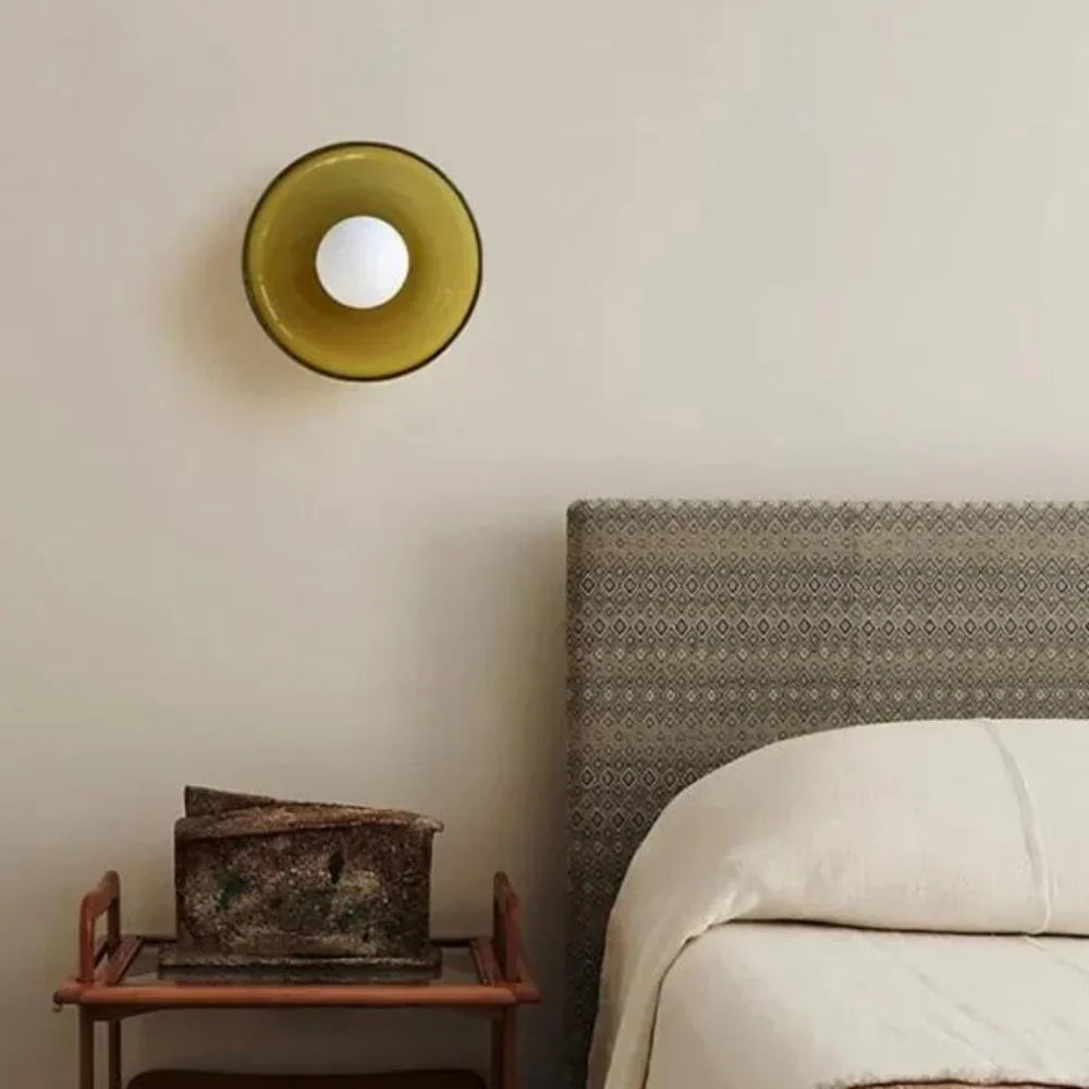 Nordic Glass Olive Disc Wand- & Deckenleuchte LED 1-Licht