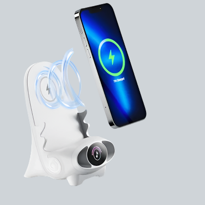 LuxiCharge Luxe Mini Stoel | Draadloze snellader en multifunctionele telefoonhouder