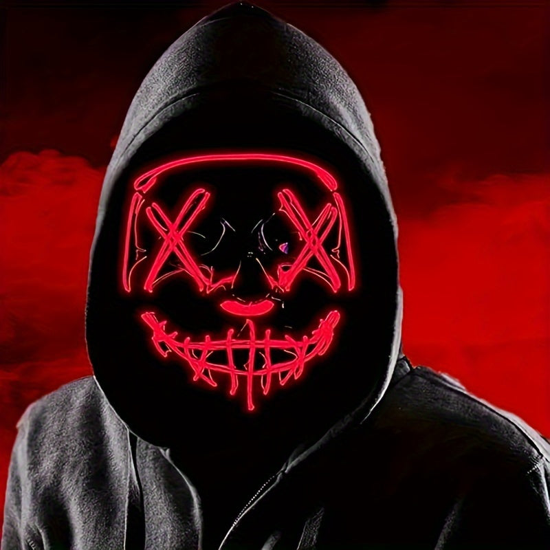 Mannen's Engeleng LED Halloween Masker | Verlichte Anonieme Cosplay