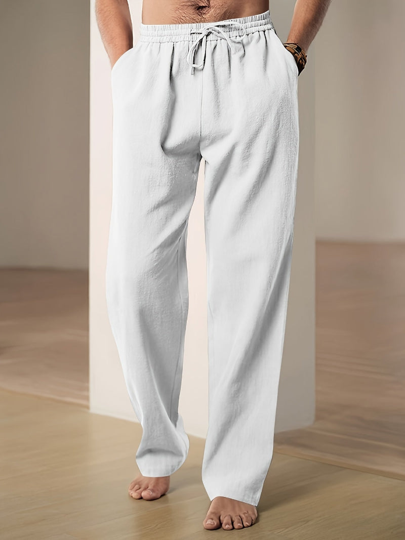 Casual Broek met Elastische Taille voor Mannen met Trekkoord | Ideaal voor Reizen en Dagelijkse Activiteiten
