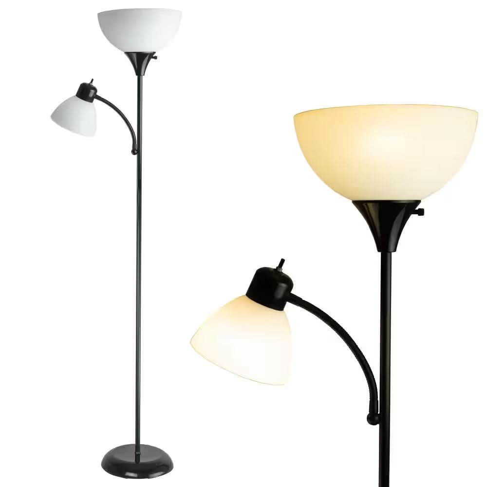LED Vloerlamp met Twee Lichtbronnen – Staande Lamp met Leeslamp