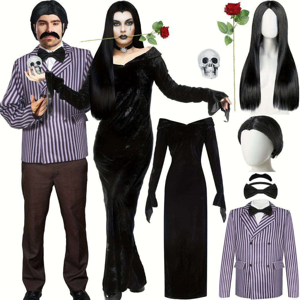 Addams Family Kostuums Stellen Gothic Halloween Set
