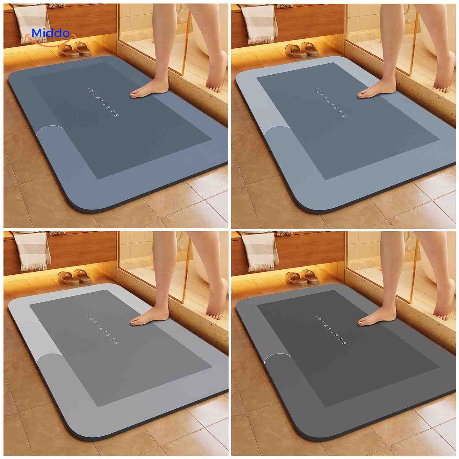 AquaSafe Badmat | Sneldrogend, antislip en waterabsorberend