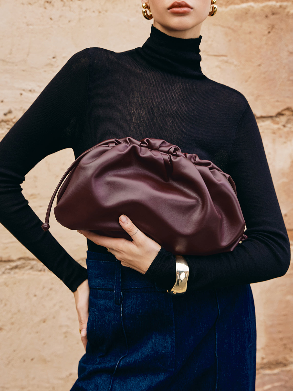 Dames Clutch Tas Zwart Één Maat Polyurethaan