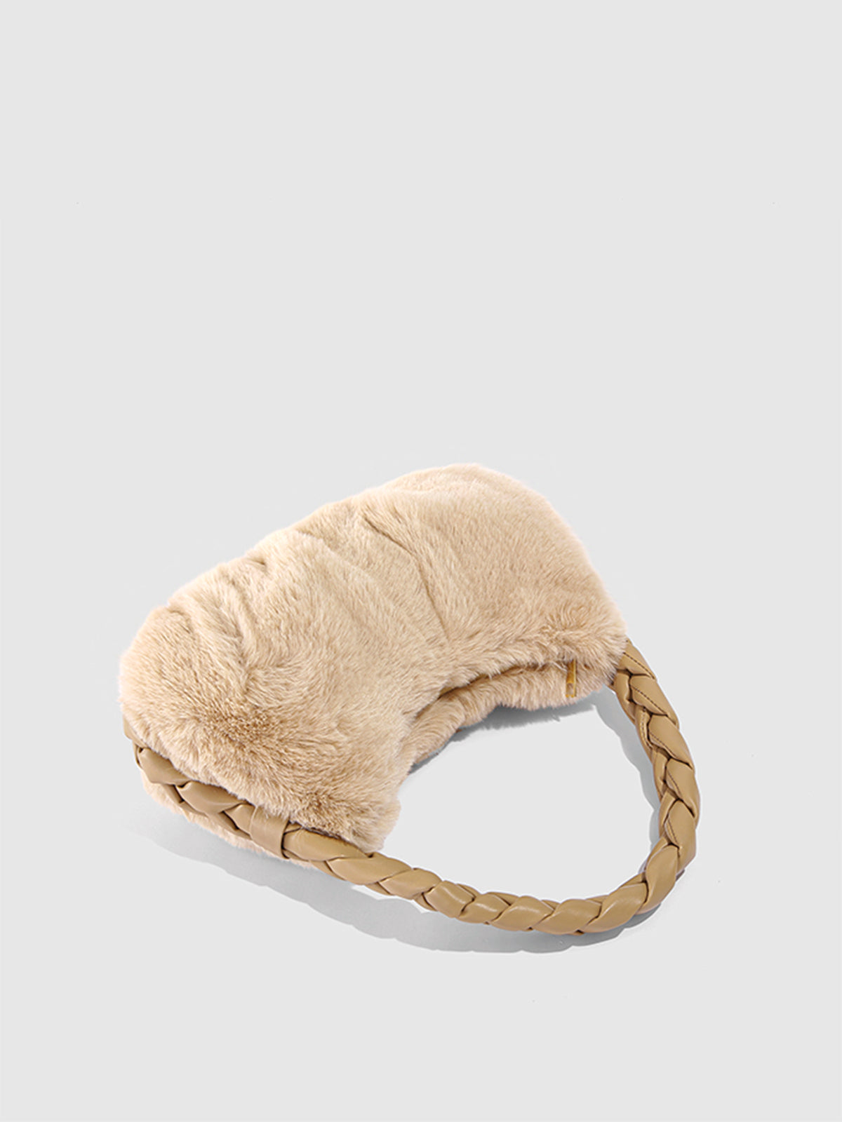 Dames Fuzzy Tote Bag Beige One Size Polyester