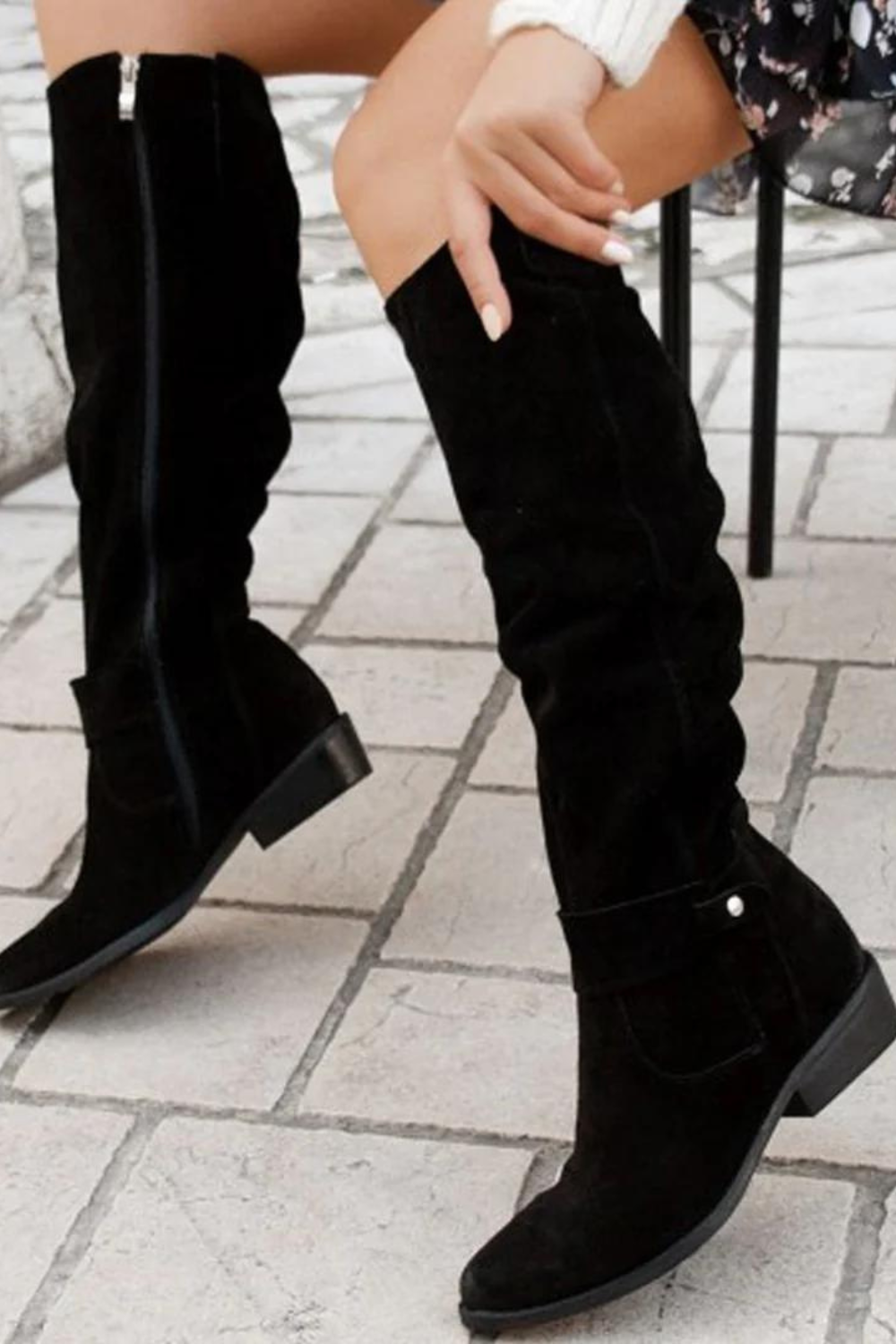 Hoge Dames Suède Laarzen – Elegante Overknee Laarzen met Comfortabele Blokhak