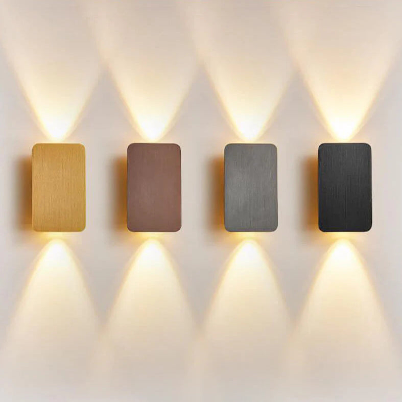 Noordse Minimalistische Glazen Rechthoekige LED Wandlamp 2-Licht