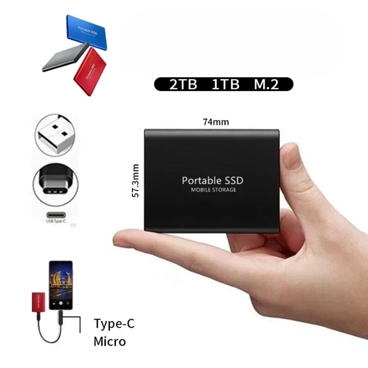 Draagbare SSD Opslag Extern Hoge Snelheid USB-C 1050MB/s